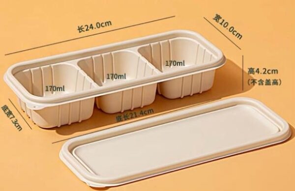 Disposable Recyclable Bento Box 3 Sections